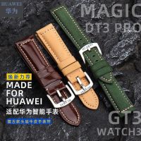 สายหนังสมาร์ทสำหรับ Huawei Honor GT2/3 Magic2 WATCH3 อุปกรณ์เสริมหนังวัวย้อนยุค 22 มม