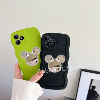 ปลอก เคส RealmeC51 RealmeC53 Realme C51 C53 NFC เคสโทรศัพท์ ดีไซน์ใหม่น่ารักสีลูกกวาดขอบคลื่นซิลิโคนนุ่มพร้อมการ์ตูนแต่งหน้ากระจกยึด Case 2023