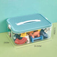 GNStore[COD] 2ชั้นอาคารบล็อกกล่องเก็บของเล่นซ้อนกันได้ Organizer with Handle