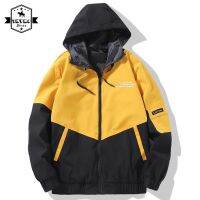 asdsadsaaff Jaqueta masculina Primavera e Outono com capuz Jaquetas finas Hip Hop Streetwear Masculino Casaco Casual Amarelo Blusão เสื้อกีฬา