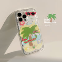 Apple iPhone 14/13/12/11/X/x/xr เคสโทรศัพท์มือถือแบบลำลองลายทรายชายหาด13 Pro Max เคสโทรศัพท์มือถือซิลิโคนสุดสร้างสรรค์ต้นมะพร้าว14 Plus เคสนิ่ม12 Mini ป้องกันเคสโทรศัพท์มือถือเคสโทรศัพท์มือถือโปร่งใสหล่น