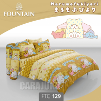 FOUNTAIN ชุดผ้าปูที่นอน ม็อปปุ Marumofubiyori Moppu FTC129 สีน้ำตาล #ฟาวเท่น ชุดเครื่องนอน 3.5ฟุต 5ฟุต 6ฟุต ผ้าปู ผ้าปูที่นอน ผ้าปูเตียง ผ้านวม