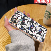 JIUMOO เคสสำหรับ OPPO A15 A35 4G ลายการ์ตูนแฮปปี้คุโรมิใหม่กรอบสี่เหลี่ยมพื้นผิวเคสนิ่มซิลิกาเจลกันกระแทกเคสมือถือฝาครอบป้องกันเลนส์กล้องถ่ายรูปรวมทุกอย่างแล้ว