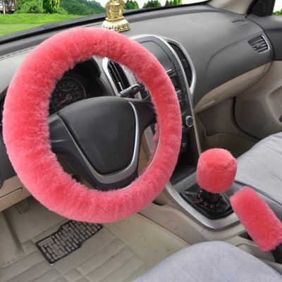 【CW】▫✉⊙  Steering-wheel Car Steering Covers Faux Hand Brake   Cover Set Interior Accessories