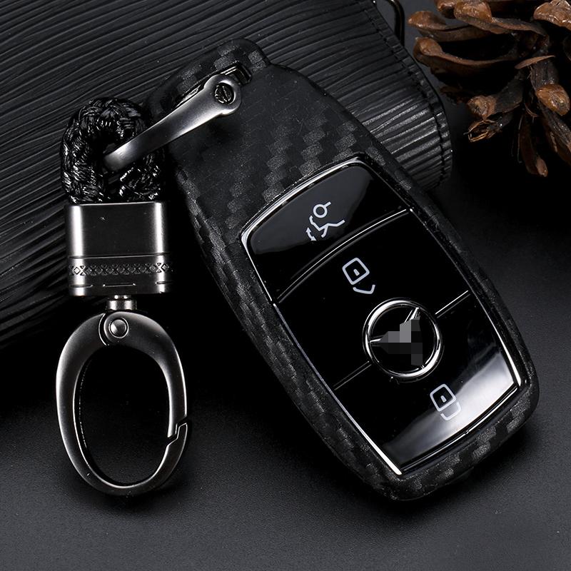 Remote fob Leather key cover case holder for mercedes cls-class w219 Black New 