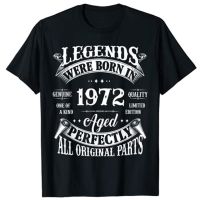 【Mens clothing】50th วันเกิด TeeLegendsIn 1972 50ปีเสื้อยืด