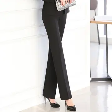 Black Suit Pants Ladies High Waist Pants Belt Belt Pockets Office Ladies  Pants Fashion Pants