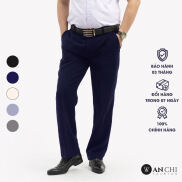 Quần Âu Nam Trung Niên ANCHI Màu Xanh Than Vải Tăm