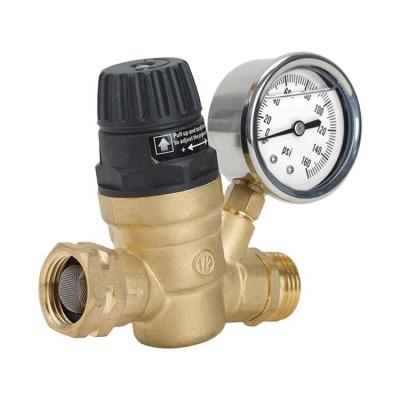 Brass Water Pressure Regulator RV Handle Adjustable Water Pressure Reducer Safe and Healthy Water Pressure Regulation Tool for RV Camper and Travel Trailer premium