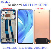 6.55 "100 Original AMOLED สำหรับเหมาะสำหรับ Xiao Mi Mi 11 Lite 5G NE LCD 2109119DG 2107119DC 2109119DI จอแสดงผล Touch Screen Digitizer Assembly