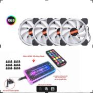 Bộ Kit 4 Fan Led RGB V2 Coolmoon - Có Hub RGB Bộ Bao Gồm Fan+Hub+Remote+Ốc