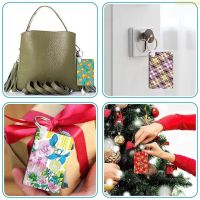 blg 200Pieces Double-Side Printed Sublimation Ornament Blanks Heat Transfer Keychain for Present Making with Colorful Ta 【JULY】