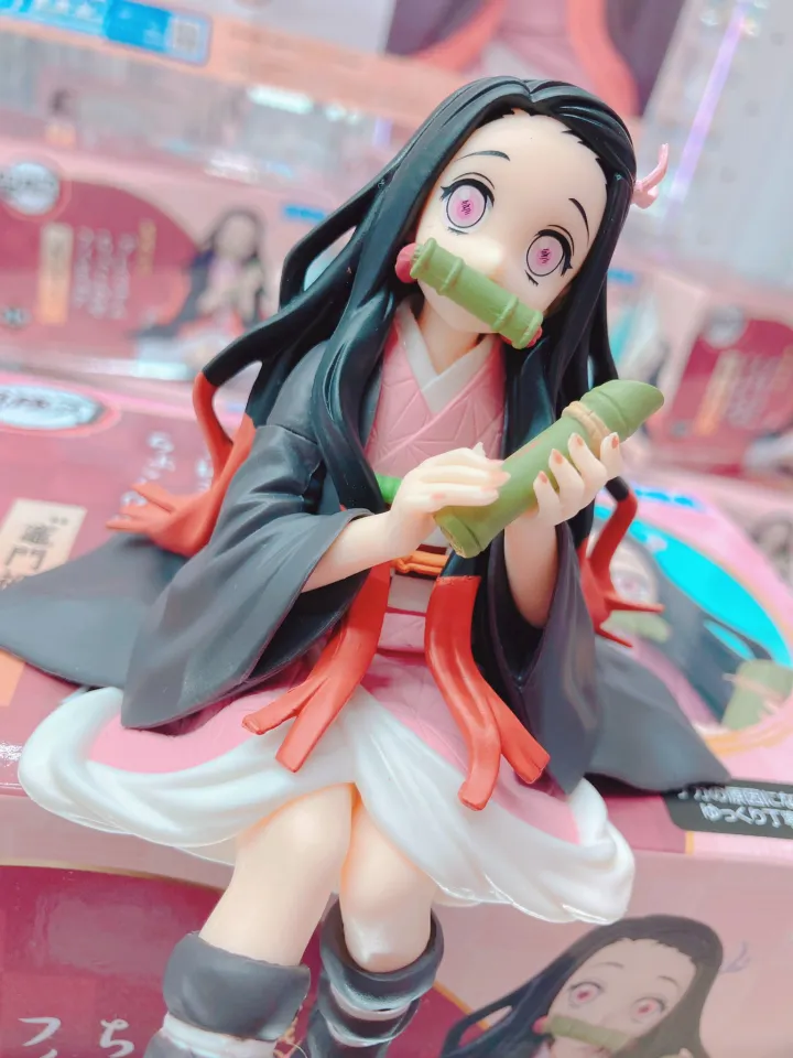 Demon Slayer Action Figure Nezuko Onigiri Model 16cm Zenitsu Kyoujurou Onigiri  Figure for Cover Cup Noodles Desktop Ornaments Car Ornaments PVC Material  New Design