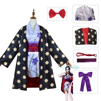 Anime Cosplay Costume  Anime Clothe Robin Gorgeous Dark Print Clothing Kimono For Women Party Cosplay Bow Accessories