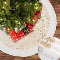 90/120cm Christmas Tree Skirt White Carpet Plush Mat For Home Xmas Tree New Year Decor Christmas Tree Mat Apron Ornament