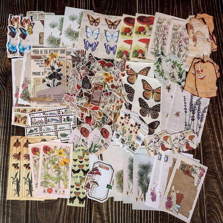 200-pieces-vintage-scrapbook-supplies-pack-for-junk-journal-planners-diy-paper-stickers-vintage-ephemera-pack-decoupage