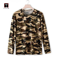 TAILOR ฤดูร้อนและฤดูใบไม้ร่วงใหม่ Ice Silk Workwear ชุดผู้ชายยืดสบาย ๆ Camo แขนยาวด้านบนกางเกงหลวมระบายอากาศป้องกันแสงแดด