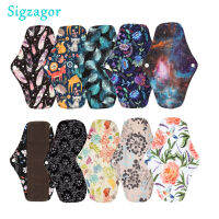 [Sigzagor] 1ยาวกางเกง Liner Reusable Washable CHARCOAL Bamboo Mama ผ้า Pad ประจำเดือน Maternity Pad 10นิ้ว25ซม.