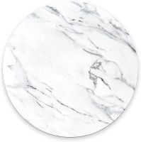 【CW】White Marble Mouse Pad Marble Round Waterproof Circular Small Mouse Pads With Designs Non-Slip Rubber MousePads For Office Home