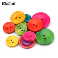 10-50PCS Multi Sizes Round Buttons Mixed 2-Holes Wooden Buttons For Crafts Clothing Scrapbooking DIY Sewing Accessories Haberdashery