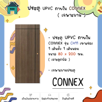 ประตู UPVC ภายใน CONNEX รุ่น CH11 เซาะร่อง 1 เส้นตั้ง 1 เส้นนอน ขนาด 80 x 200 ซม. (เจาะลูกบิด)