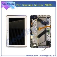 สำหรับ Samsung Galaxy Tab 10.1 N8000 N8010จอ LCD พร้อมชุดประกอบดิจิไทเซอร์เทปกาวหน้าจอสัมผัสแท็บเล็ต N8000ชิ้นส่วนหน้าจอ LCD