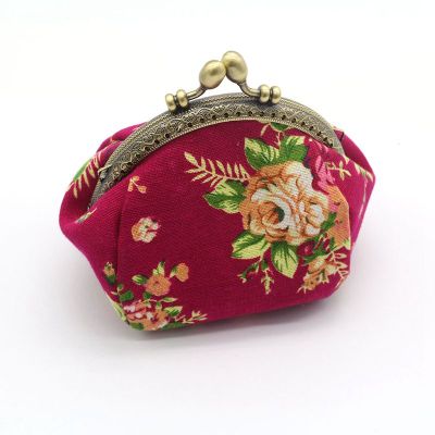 Pink MemoryWallet,Lady Vintage Flower Mini Coin Purse Wallet Clutch bag