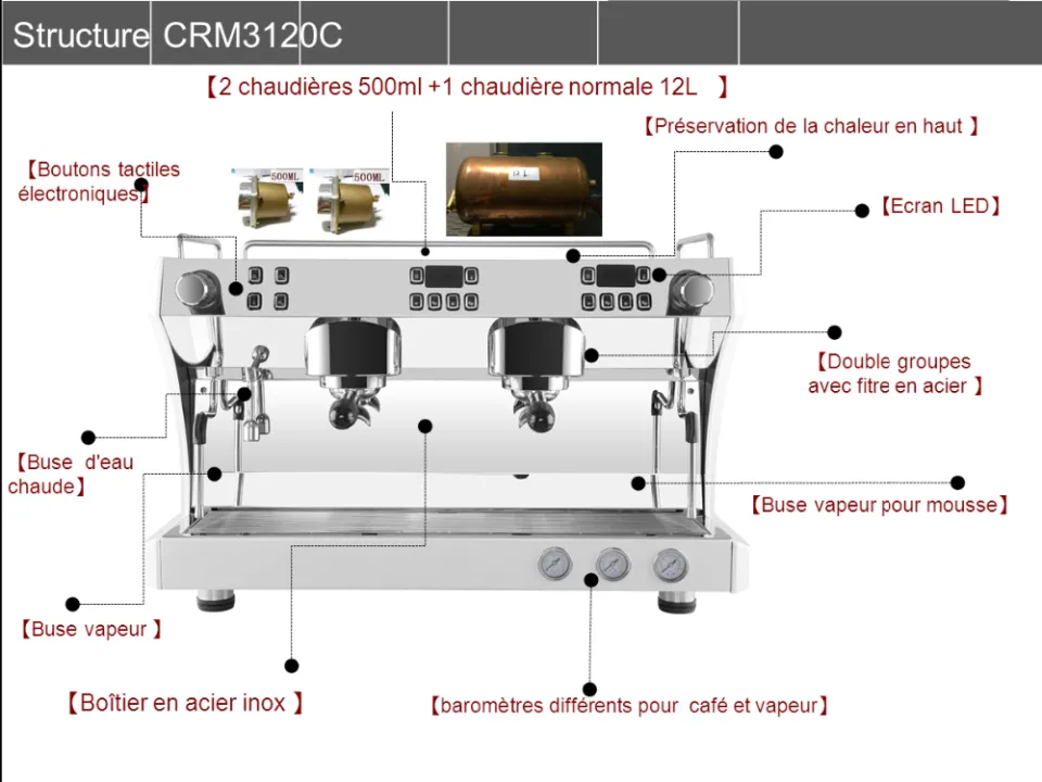 CRM3120C Two-group Commercial Espresso Coffee Machine Gemilai – A&E  Roasting Supplies