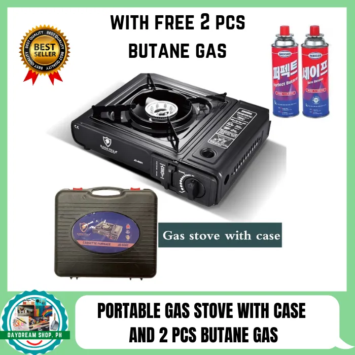 Portable Butane Gas Stove with free 2 pcs butane gas. Perfectly use for