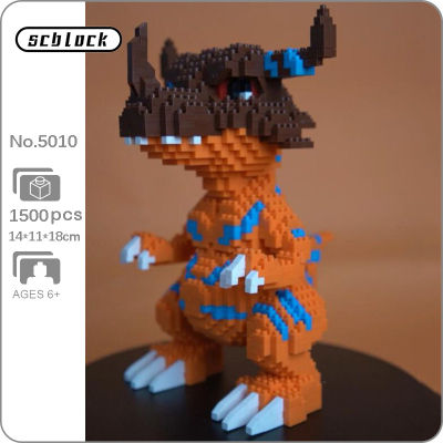SC 5010 Anime Digimon Greymon Dragon Digital Monster Animal DIY Mini Diamond Blocks Bricks Building Toy For Children No