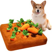 12 Plush Carrots Enrichment Dog Puzzle Toys Hide and Seek Carrot Farm Dog Toys Carrot Patch Dog Snuffle Toy for Puppy Large Dogs Toys