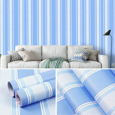 Stripes Self-adhesive Wallpaper PVC Waterproof Bedroom Living room Furniture Renovation wall Sticker