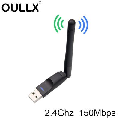 Oulx USB อะแดปเตอร์ Wifi 150Mbps 2.4Ghz เสาอากาศอีเทอร์เน็ตเครื่องส่งสัญญาณไวไฟแลนไร้สายการ์ดเน็ตเวิร์กรับ Wifi โน้ตบุ๊ค