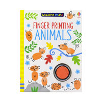 Usborne finger printing animals finger graffiti English mini book with seal childrens puzzle fun development art enlightenment English original imported book