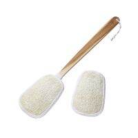 ไม้ถูหลังไม้สัก พร้อมใยบวบเปลี่ยน 2 ชิ้น - Natural loofah back scrubber with refill by FAAY