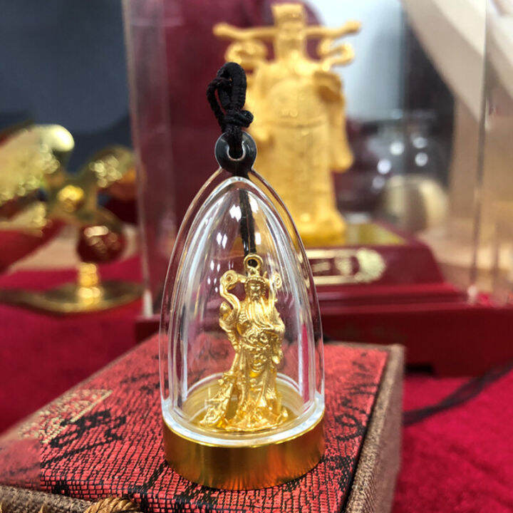 ht-ดีไซน์ดั้งเดิมทำด้วยมือ24kgold-รูปปั้นกวนพระพุทธรูปจี้ชายและหญิงนำโชคเครื่องราง-gawu-จี้เงินรูปหยินหยางเพื่อดึงดูดความมั่งคั่งและสมบัติ