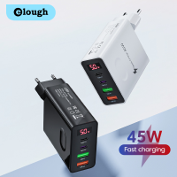 Elough ที่ชาร์จ QC3.0ชนิดคู่พอร์ต C 3.1A USB จอแสดงผลดิจิตอลเครื่องชาร์จติดผนัง iPhone Samsung Xiaomi อะแดปเตอร์โทรศัพท์มือถือหัวเหว่ย