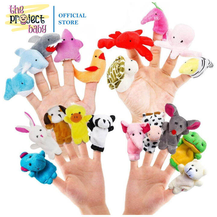 Finger Puppet Set soft Doll plush toy animals, family sea creatures ...