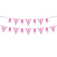 Breast Care Awareness Decorations Pink Hope Faith Strength Breast Care Decor Triangle Banner Flags Lightweight Female Theme Decorations For Parties Hospitals Church polite