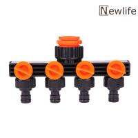 4 Way Valve Water Diversion Controller Garden Hose Pipe Splitter Drip