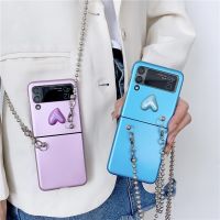 [COD] High-grade electroplating love mobile phone case is suitable for ZFlip3/4 5G folding screen hard shell protection