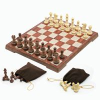 Classical International Chess Checkers Folding Magnetic High-grade wood WPC grain Board Chess Game English version