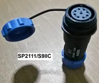 "WEIPU" Connector SP2111/S9 IIC 9pole 5A IP68, cable OD.7-12mm, สายไฟ 0.75sq.mm ตัวเมียเกลียวในกลางทาง