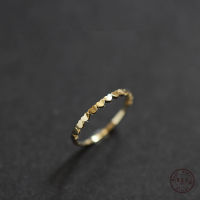 925 Sterling Silver Korean Version Simple Ring Women 14K Plating Gold Heart-shaped Link Tail Ring Exquisite Temperament Jewelry