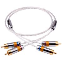 YYAUDIO 1 Pair 2RCA to 2RCA Interconnect Cable HIFI Stereo RCA Cable RCA Connector Plug For Amplifier DAC TV DVD 1m 2m 3m 5m