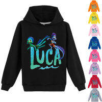 Luca เสื้อเด็กหญิงเด็กชายเสื้อฮู้ดอนิเมะเด็กผู้ชาย9สี,เสื้อสเวตเชิ้ตผ้าฝ้าย65% เกาหลี + เส้นใยโพลีเอสเตอร์35% 0000แขนยาวฤดูใบไม้ผลิและฤดูใบไม้ร่วง