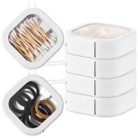 4 Piece Hair Tie Organizer Portable Hair Accessory Storage Containers Stackable Hair Tie Holder Pin Cotton Swab