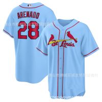 ✢✟ Cardinals 28 Blue Fan Arenado Embroidered Baseball Jersey MLB baseball Jersey