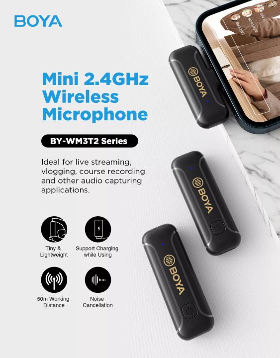 boya-by-wm3t2-u1-usb-c-ports-ใช้กับ-iphone-15-และ-android-ได้-พิธีกร-1-คน-ประกันศูนย์-2-ปี