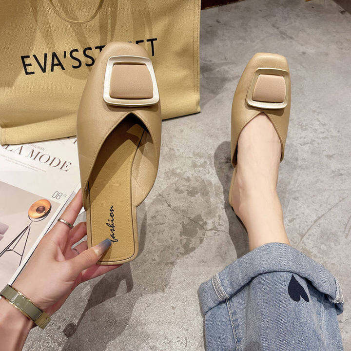 kkj-mall-ladies-slippers-2021-summer-new-style-ins-fashion-sandals-korean-fashion-all-match-square-toe-lazy-shoes